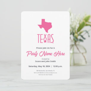 Invitation Symboles du Texas, Texas, rose
