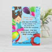 Invitation Symmer Pool Anniversaire de fête ballons amusant (Debout devant)