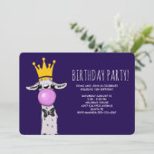 Invitation Sympa Llama Illustration Anniversaire (Debout devant)