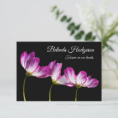 Invitation Sympathie Élégante Funérailles Florales Merci Cart (Debout devant)