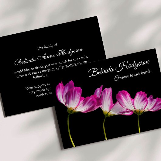 Invitation Sympathie Élégante Funérailles Florales Merci Cart