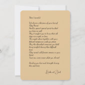 Invitation Sympathie pour la perte de l'art Ange Doodle d'or (Dos)