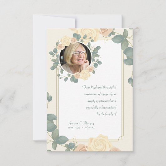 Invitation Sympathie pour la photo de Yellow Roses (Devant)