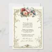 Invitation Sympathie pour le mémorial des funérailles florale (Devant)