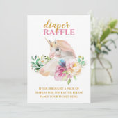 Invitation Sympathique Baby Unicorn Diaper Raffle Entrée (Debout devant)
