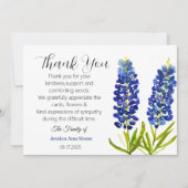 Invitation Sympathy Bluebonnets Funeral Death Merci (Devant)