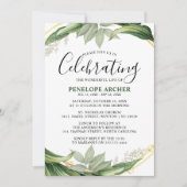 Invitation Sympathy Élégant Mémorial Botanique Foliage (Devant)