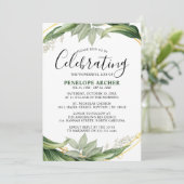 Invitation Sympathy Élégant Mémorial Botanique Foliage (Debout devant)