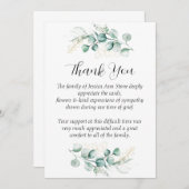 Invitation Sympathy Eucalyptus Floral Merci funéraire (Devant / Derrière)