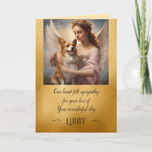Invitation Sympathy for Lost Corgi Gold Angel Card