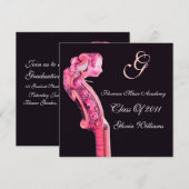 Invitation SYMPHONIA CLASSIC MUSIC GRADUATION MONOGRAM Violon (Devant / Derrière)