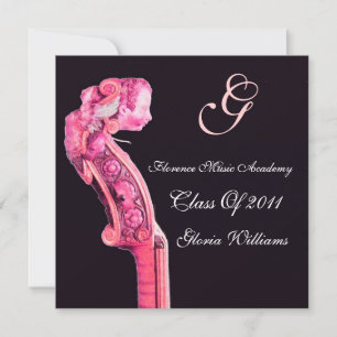 Invitation SYMPHONIA CLASSIC MUSIC GRADUATION MONOGRAM Violon
