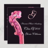 Invitation SYMPHONIA MUSIQUE CLASSIQUE DIPLÔME MONOGRAMME Vio (Devant / Derrière)