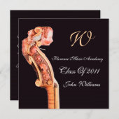 INVITATION SYMPHONIE CLASSIQUE DIPLÔME DE MUSIQUE MONOGRAMME (Devant / Derrière)