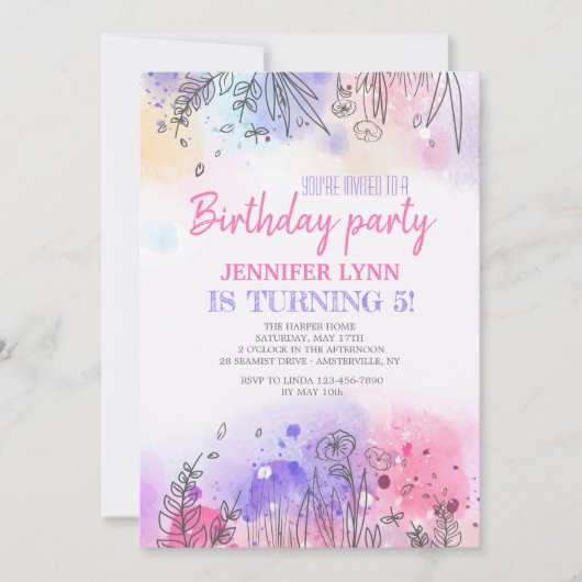 Invitation Symphonie d'invitation de couleur (Devant)