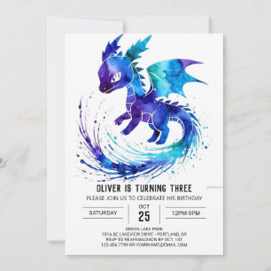 Invitation Symte Online Dragon Digital Boy Anniversaire