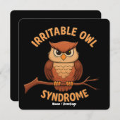 Invitation Syndrome de Chouette Irritable Drôle Chouette en C (Devant / Derrière)