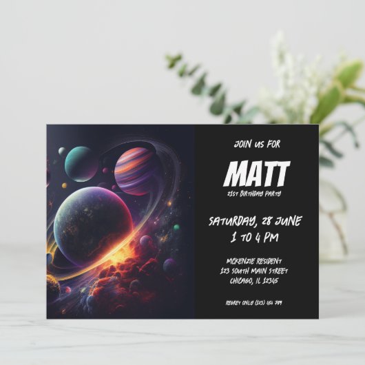 Invitation Système solaire (Debout devant)