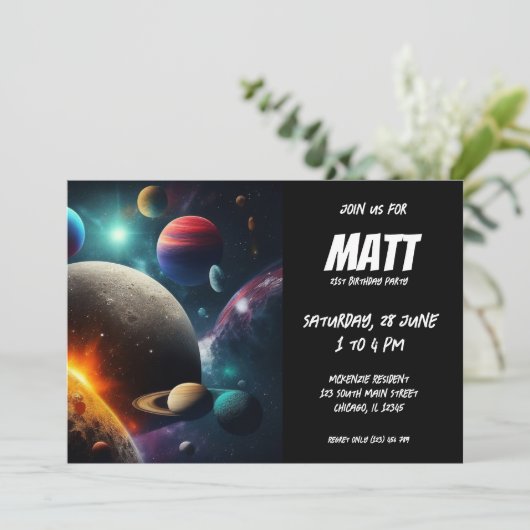 Invitation Système solaire (Debout devant)