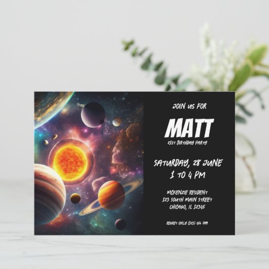 Invitation Système solaire (Debout devant)