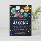 Invitation Système solaire Anniversaire, Espace, Planètes Ann (Debout devant)