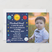 Invitation Système Solaire Kawaii En Dehors De Ce Monde Anniv (Devant)