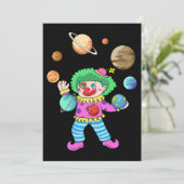 Invitation Système Solaire Planète Clown Jubling Circus pour (Debout devant)