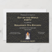 Invitation Système solaire pour enfants Astronaut Monogramme (Dos)