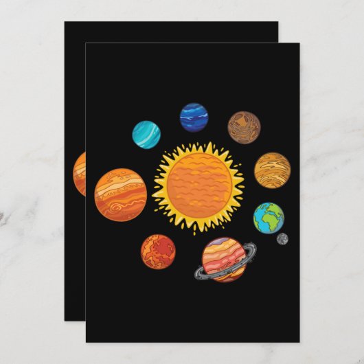 Invitation Systèmes solaires Planètes Astronomie Spatiale (Devant / Derrière)