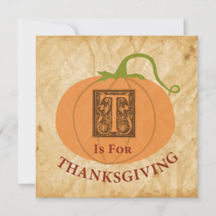 Invitation T est pour Thanksgiving