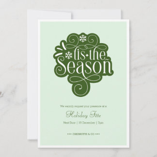 Invitation T’is the Season Mint Green Christmas Party