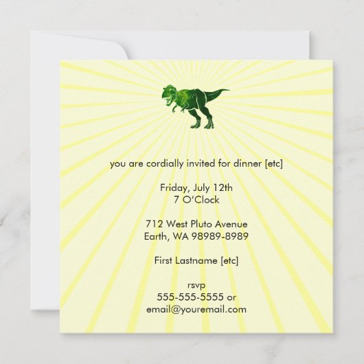 Invitation T-Rex (Devant)
