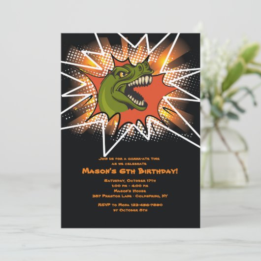 Invitation T-Rex (Debout devant)