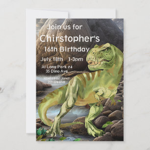 Invitation T-Rex, anniversaire de Dinosaure,
