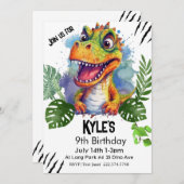 Invitation T Rex, Anniversaire De Dinosaure, (Devant / Derrière)