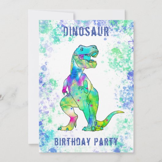 Invitation T-Rex Dinosaur 2e fête d'anniversaire (Dos)