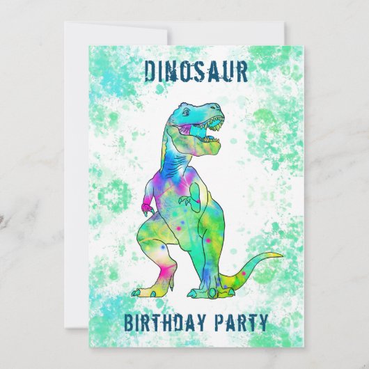 Invitation T-Rex Dinosaur 8e fête d'anniversaire (Dos)