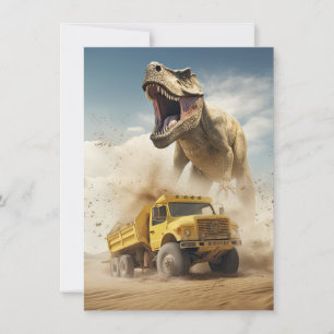 Invitation T-Rex Dinosaur à la recherche d'un camion de vidan