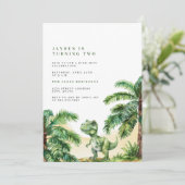 Invitation T-Rex Dinosaur Anniversaire (Debout devant)