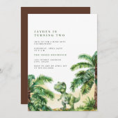 Invitation T-Rex Dinosaur Anniversaire (Devant / Derrière)