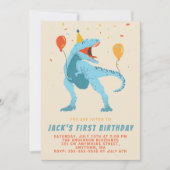 Invitation T-Rex Dinosaur Aquarelle Fête d'anniversaire (Devant)