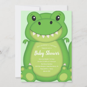 Invitation T-Rex Dinosaur Baby shower vert