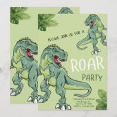 Invitation T-Rex Dinosaur Birthday Party (Devant / Derrière)