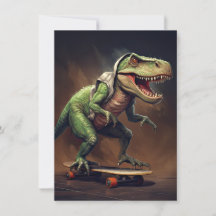 T-Rex Dinosaur chevauchant un skateboard fête d'an