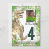 Invitation T-Rex Dinosaur fête d'anniversaire (Devant)