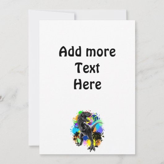 Invitation T-Rex Dinosaur Jurassique Reptile sur arc-en-ciel  (Dos)