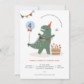 Invitation T-Rex Dinosaur moderne fête d'anniversaire (Devant)