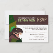 Invitation T Rex Dinosaur Party Anniversaire des enfants RSVP (Devant)