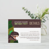 Invitation T Rex Dinosaur Party Enfants Anniversaire Détails (Debout devant)