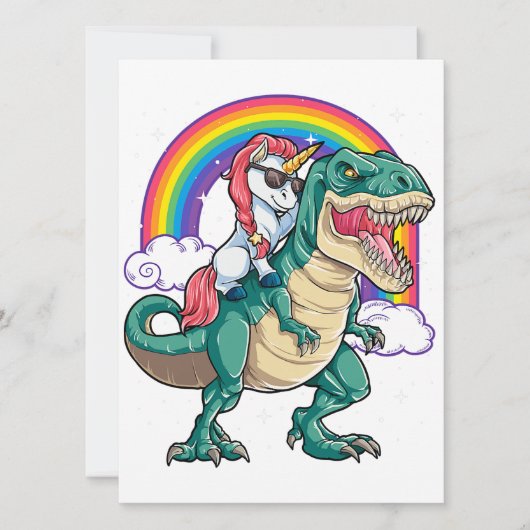 Invitation T-Rex Dinosaure Garçons Filles Hommes Femmes à Che (Devant)